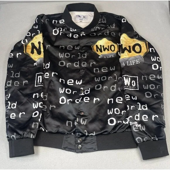 Chalk Line WWE NWO 4 Life Satin Jacket New World Order Black Adult Small - RARE